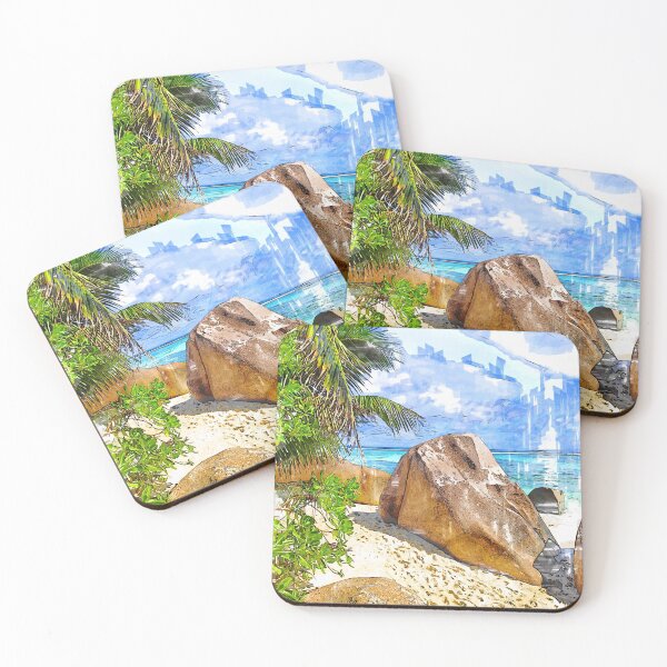 Item preview, Seychelles Beach Rock Marker Sketch designed and sold by ColortrixArt.