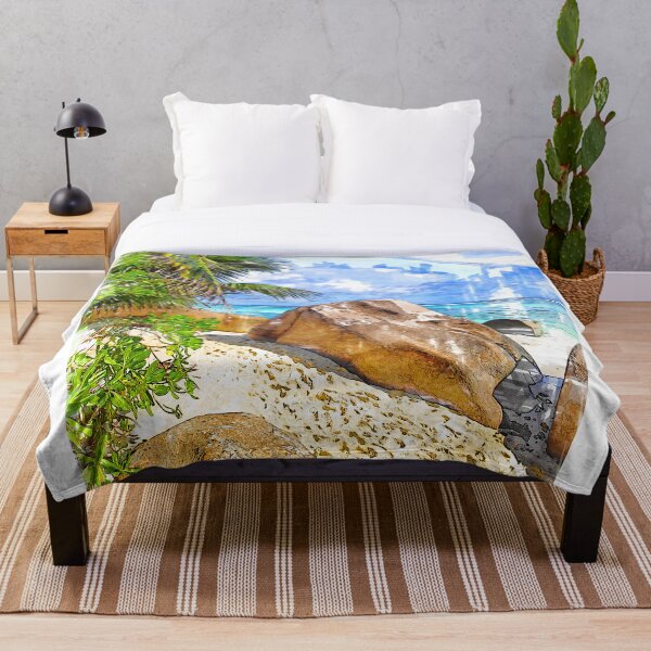 Item preview, Bosquejo de marcador de roca de playa de Seychelles designed and sold by ColortrixArt.