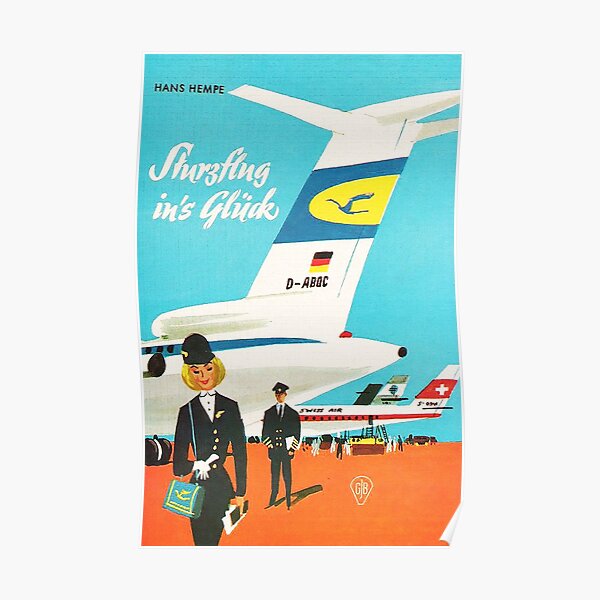 Stewardess in 1965..glamour era of Air Travel Poster