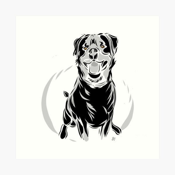 Rottweiler - Happy Kunstdruck