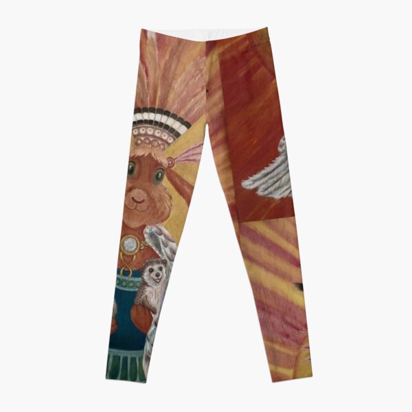 The Great Feathered Rabbit and Happy Hedgehogs Leggings