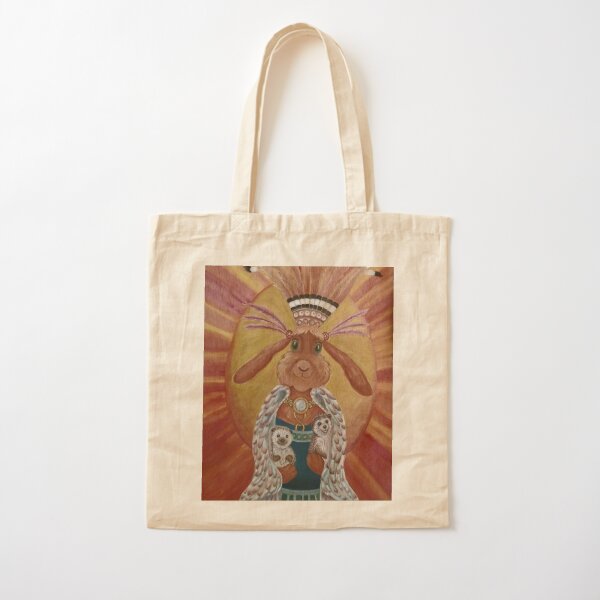 The Great Feathered Rabbit and Happy Hedgehogs Cotton Tote Bag