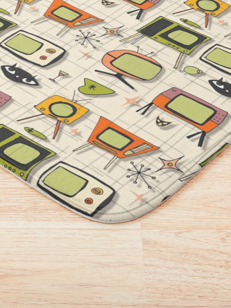 Alternate view of Retro Tv Pearl Orange #midcentury Bath Mat