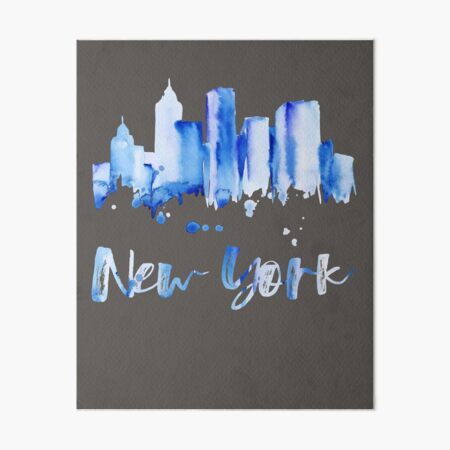 Artikel-Vorschau von Blaues Aquarell der Skyline von New York City, designt und verkauft von kiwi91.