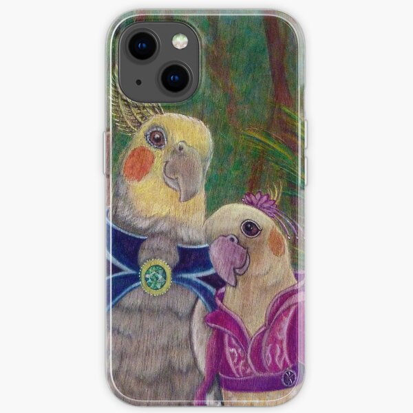 Kik'e the bird and his Girlfriend, Happy Couple of Australian Nymphs  iPhone Soft Case