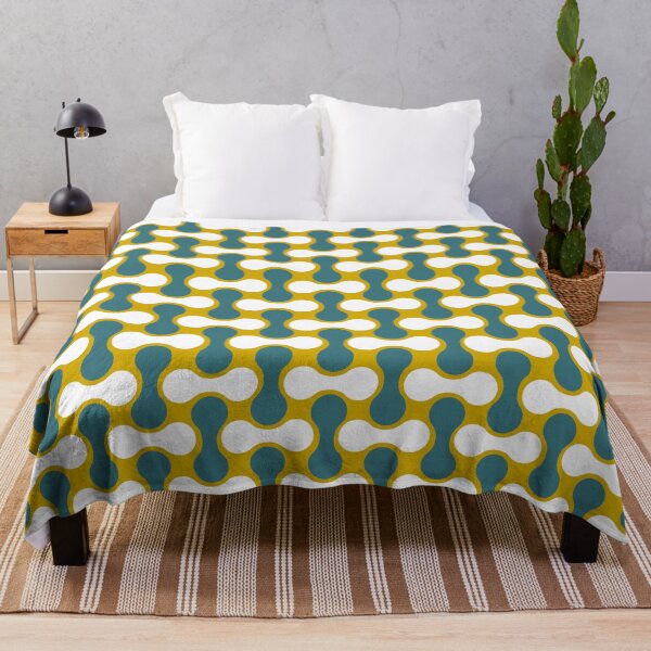 Item preview, Retro Geometric Mid Century Modern Pattern, yellow and teal designed and sold by meggydesigns.