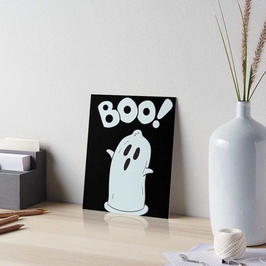 Lámina rígida for Sale con la obra «Disfraz de Halloween Condón Boo Ghost  Spooky Ghost Face Disfraz Fácil» de Red-Tee | Redbubble