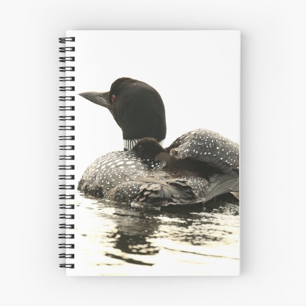 Item preview, Common loon and her chick designed and sold by Inlovewithloons.