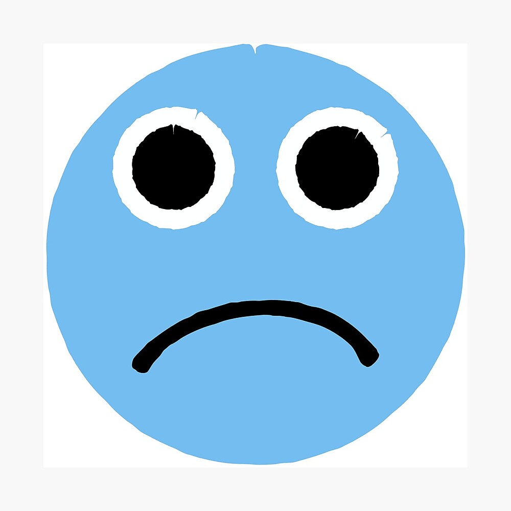 Blue Sad Face Emoticon