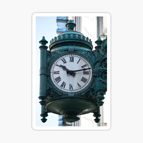 Marshall fields clock Sticker