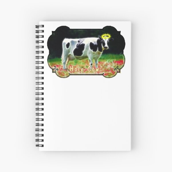 Funny Holy Cow Angel Holstein Animal Humor Spiral Notebook