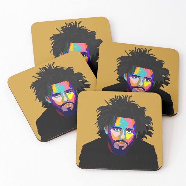Item preview, J Cole Colourful Portrait designed and sold by VanessaCreates.