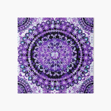 Boho Mosaic Mandala Purple Art Board Print