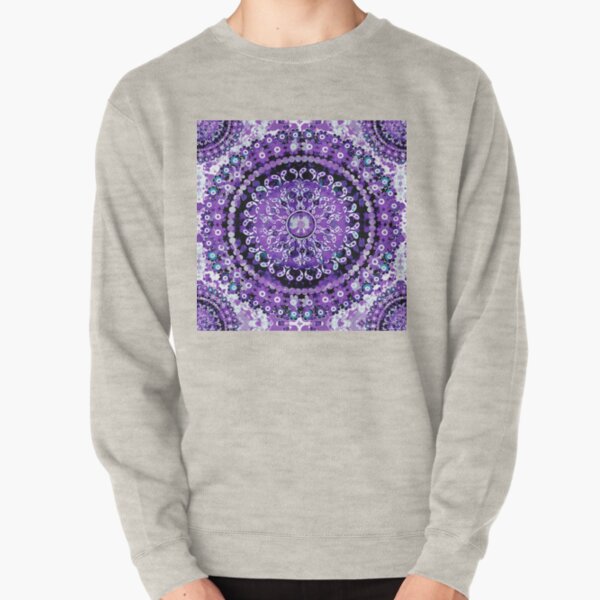 Boho Mosaic Mandala Purple Pullover Sweatshirt