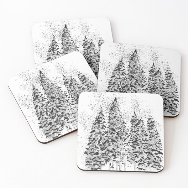Item preview, Black snowy trees designed and sold by MarzArt.
