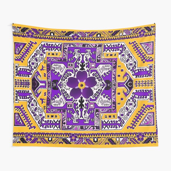 Armenian forget me not flower with folk art հայոց ցեղասպանության ծաղիկը Tapestry