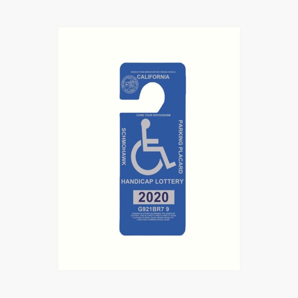 "Handicap Lottery (Parking Placard)" Art Print for Sale by