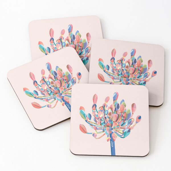 Item preview, Agapanthus S/Electric Sky/Apricot designed and sold by LouieGraphic.