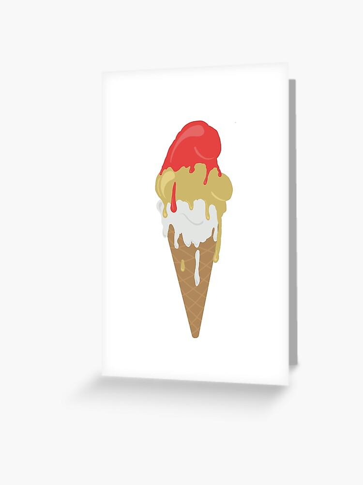 Triple scoop of ice cream with cherry on top Greeting Card for Sale by  shoshannahscrib