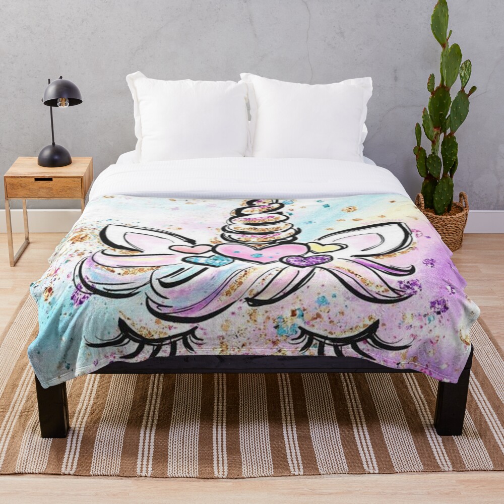 Unicorn Goddess Throw Blanket