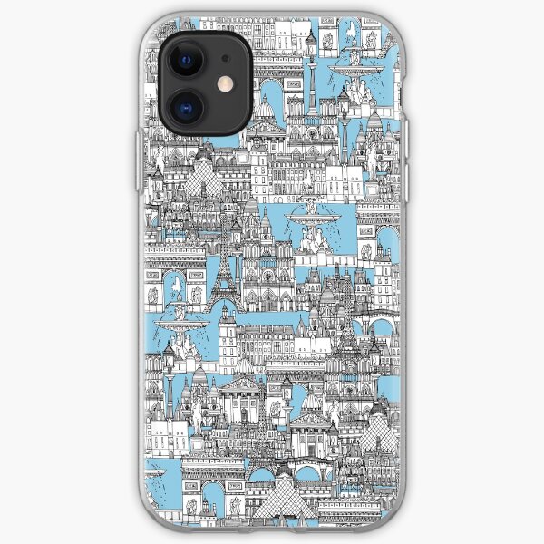 Paris toile cornflower blue iPhone Soft Case