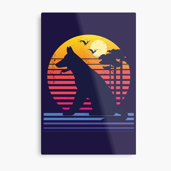 Item preview, Man's best friend Sunset Synthwave designed and sold by MaiZephyr.