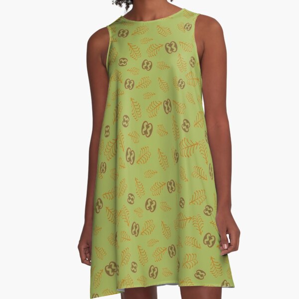 ADINKRA Fern and Link | Sage Green A-Line Dress