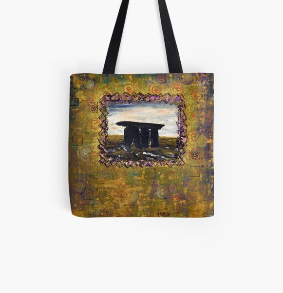Irish Archaeological - Genetic Memory - Acrylic on Canvas by Kathrina Shine All Over Print Tote Bag