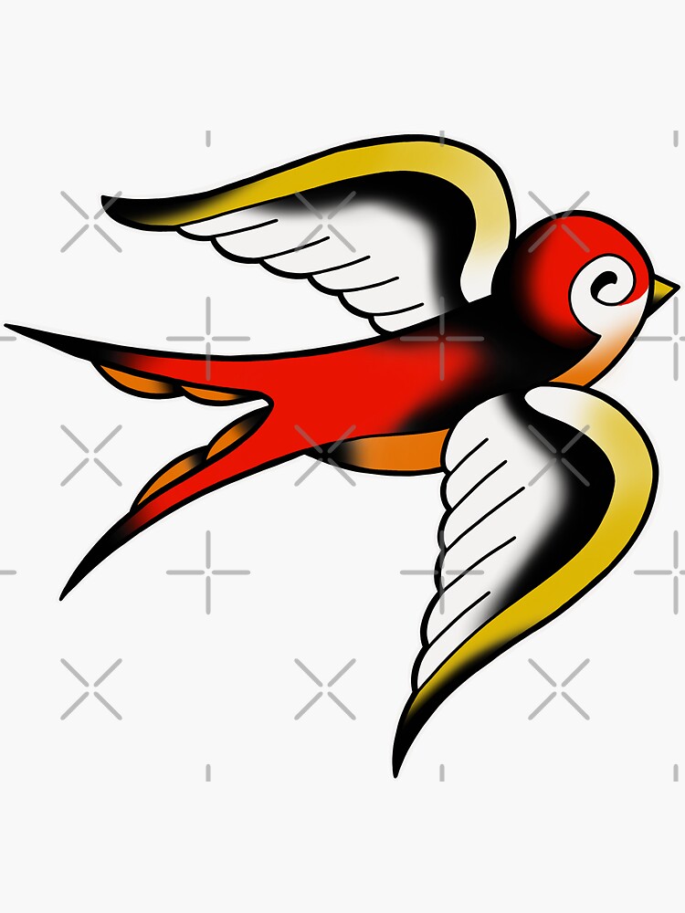 Old School Tattoo Swallow Bird 5335001 Vector Art at Vecteezy