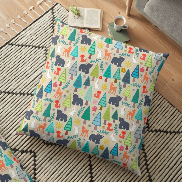 summer woodland Floor Pillow