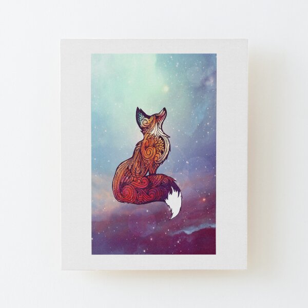 Space Fox Wood Mounted Print