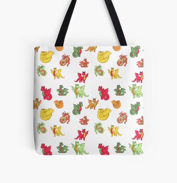 Dragons - Summer Colors All Over Print Tote Bag
