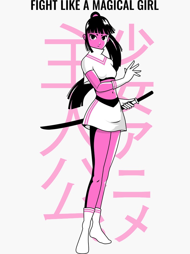 Hack Like a Girl Sticker Fight Like a Magical Girl Anime Design Sticker by cido39 