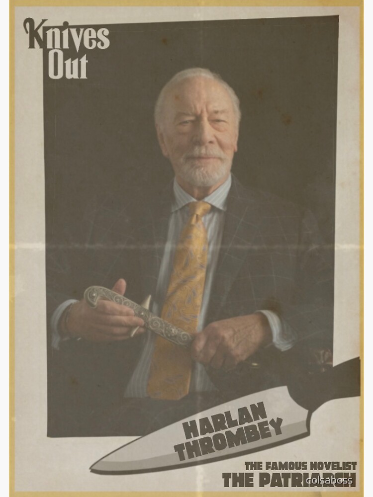 "Knives Out Harlan Thrombey Baseball Card" Sticker by colsaboss | Redbubble