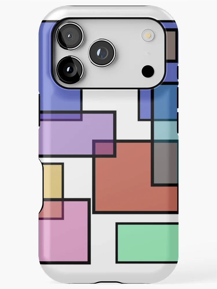 Thumbnail 1 of 4, iPhone Case, Colorful Rectangles Pattern designed and sold by ChangingLight.