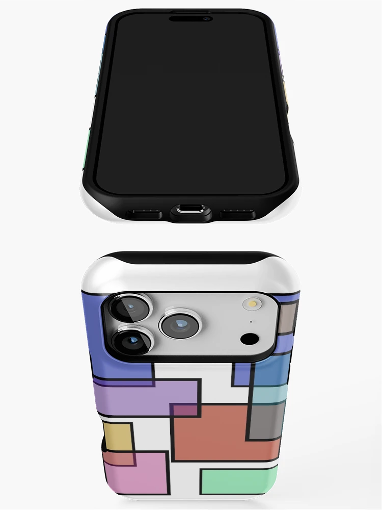 Thumbnail 3 of 4, iPhone Case, Colorful Rectangles Pattern designed and sold by ChangingLight.
