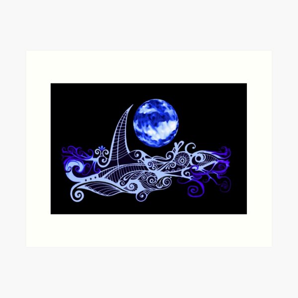 Card - Lunar Sailing - Ultramarine Art Print