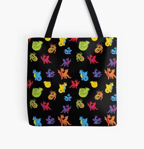 Dragons - Rainbow All Over Print Tote Bag