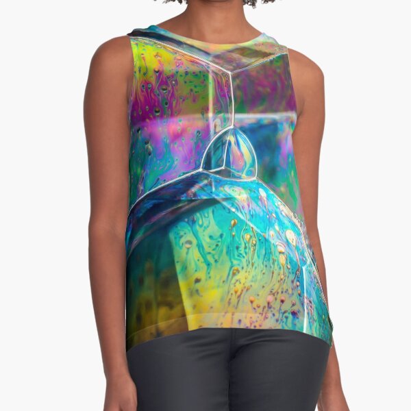 Biological age reversed study, abstract, art, design, creativity, bright, coloring, shape, rainbow Sleeveless Top