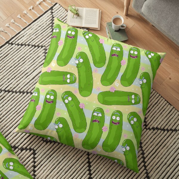 Pickle Rick Pattern Floor Pillow