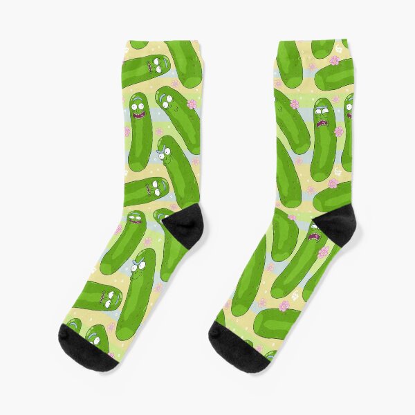 Pickle Rick Pattern Socks