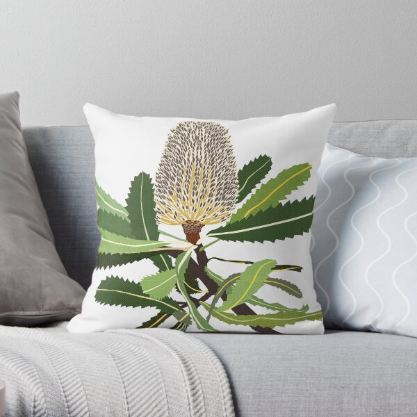 Banksia Flower Native Australian Throw Pillow