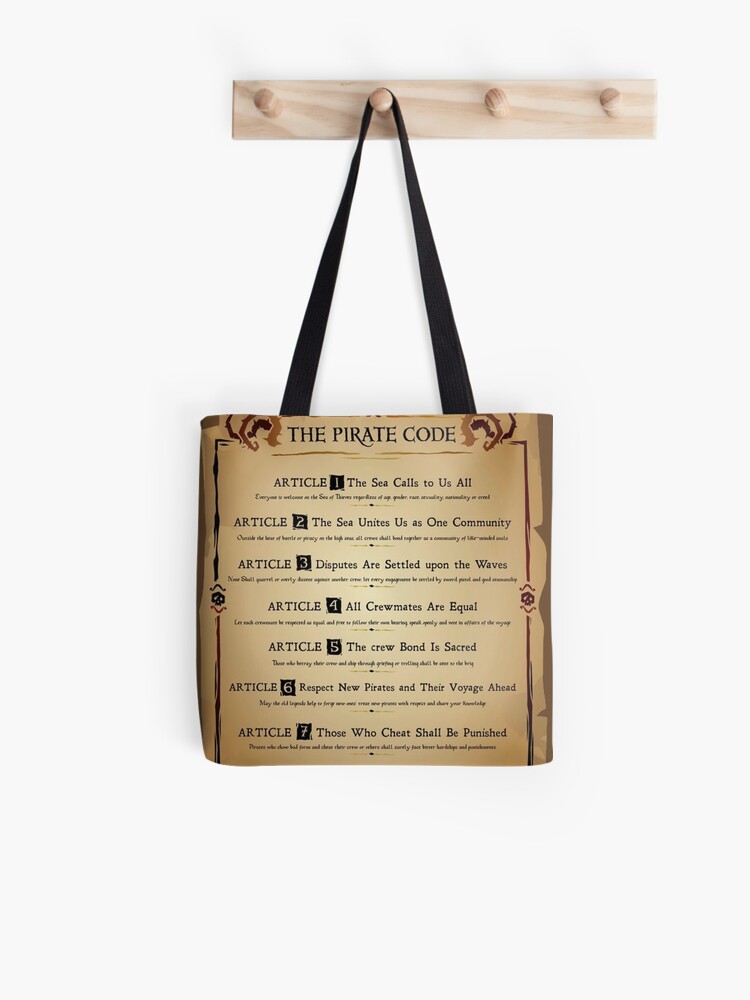 The Pirates Code Poster Tote Bag By Apexartz Redbubble - roblox music codes pirate