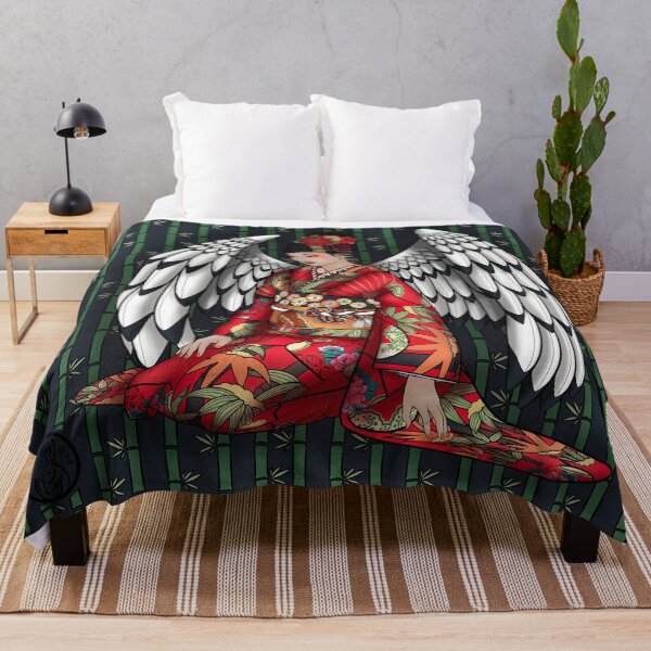 Item preview, The Crane Wife - Japanese kimono woman in color designed and sold by SamInJapan.