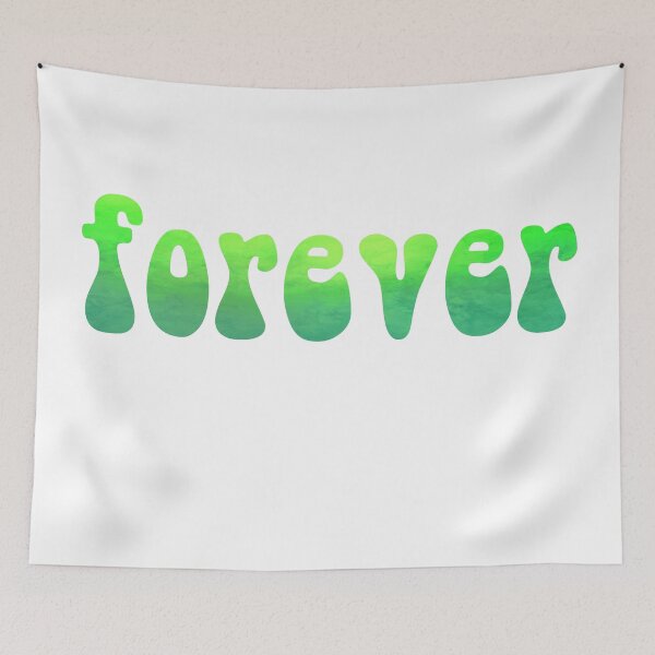 Item preview, forever green watercolor brush lettering designed and sold by Fashionmonger.