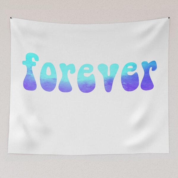 Item preview, forever blue watercolor brush lettering designed and sold by Fashionmonger.