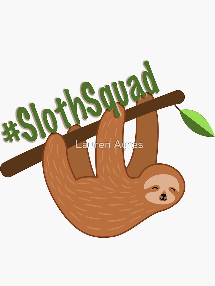 Thumbnail 4 of 4, Sticker, Sloth Squad designed and sold by ZookprLauren.