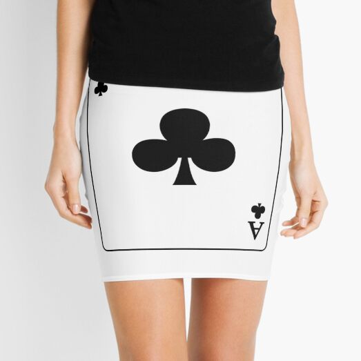 Playing Card Ace Of Clubs Mini Skirt
