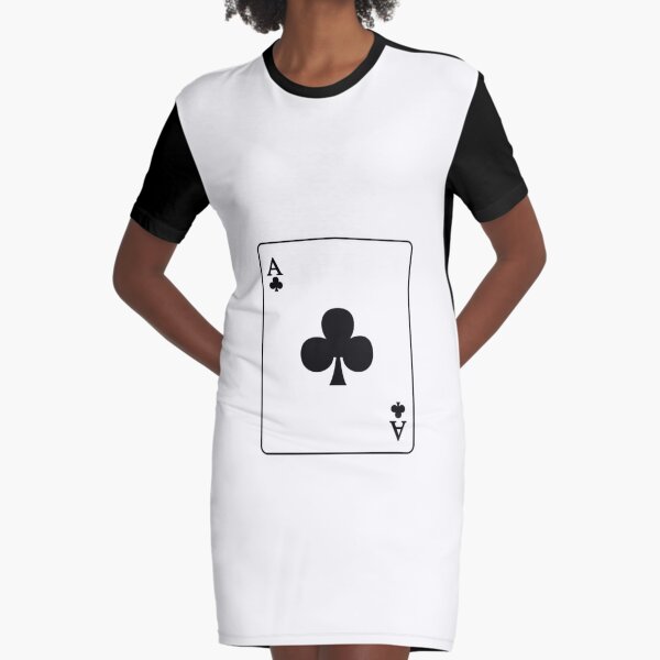 Playing Card Ace Of Clubs Graphic T-Shirt Dress