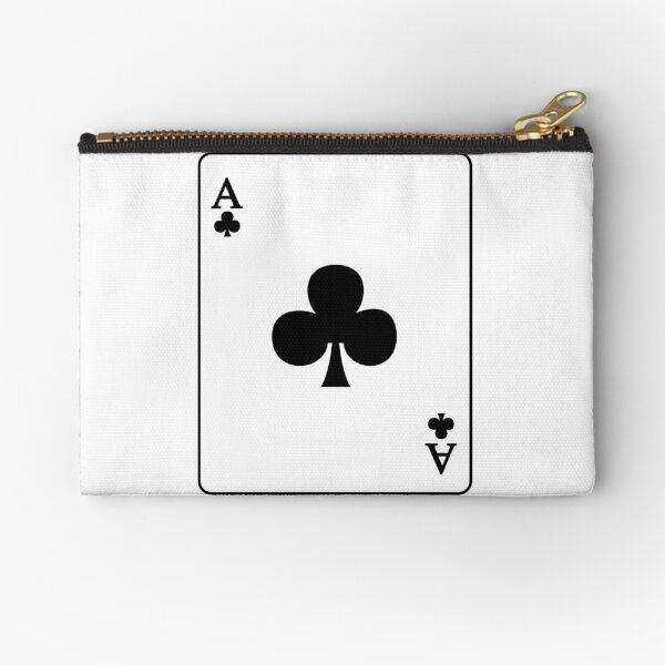 Playing Card Ace Of Clubs Zipper Pouch